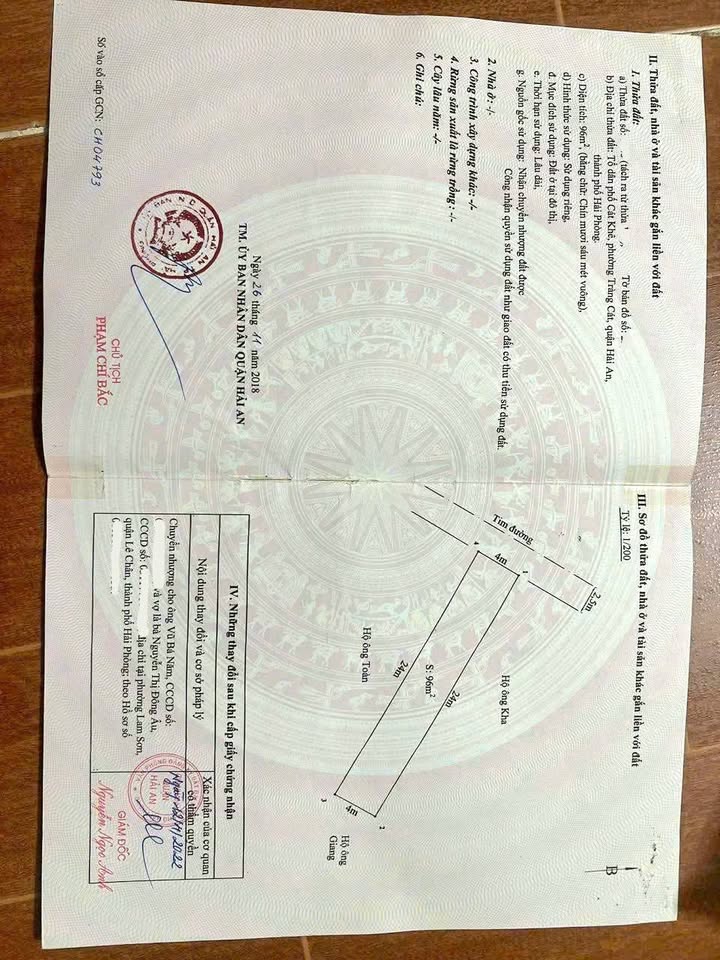 Bán gấp lô đất 96m² Cát Khê, Tràng Cát, Hải An - Giá chỉ 2.304 tỷ!