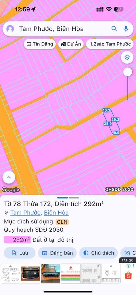 Đất nền Tam Phước, Biên Hòa 290m² giá 2.7 tỷ - Sổ đỏ chính chủ, 2 mặt tiền đẹp!