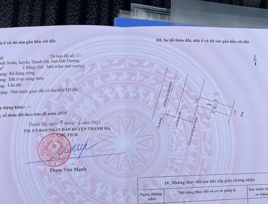 Đất nền kinh doanh tại xã Thanh Xuân, huyện Thanh Hà, 100m² giá chỉ 1 tỷ - Cơ hội đầu tư hấp dẫn!