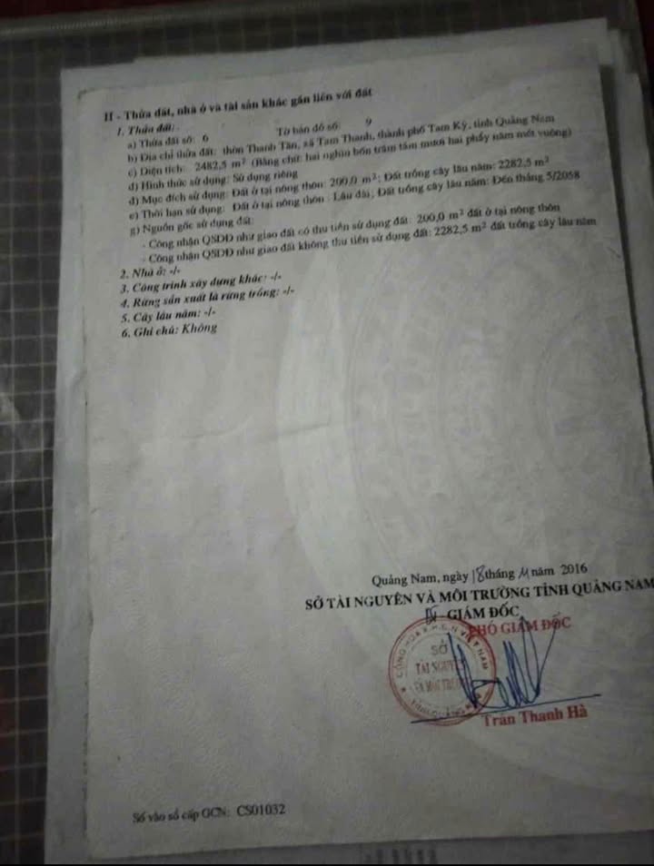 Đất thổ cư 2482m² tại Tam Thanh, Tam Kỳ - Kinh doanh homestay sinh lời!