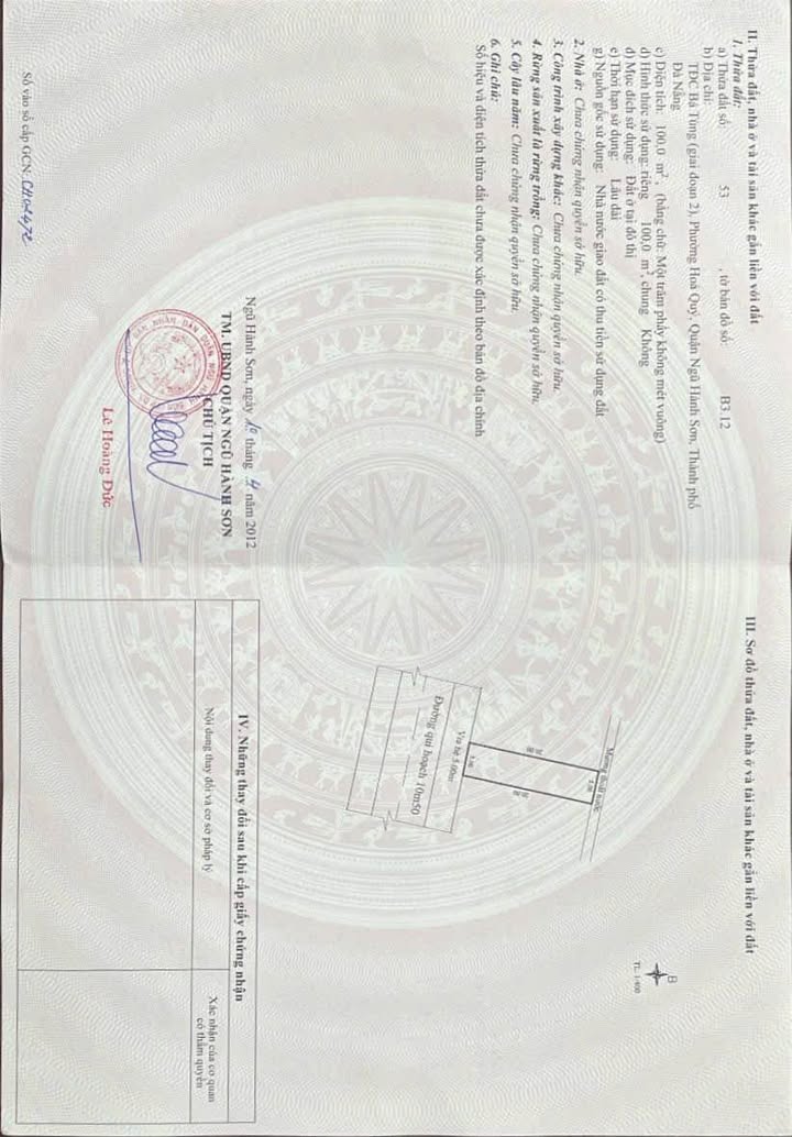 Đất nền đường Lê Trí Viễn, Đà Nẵng 100m² giá 4.65 tỷ - Hướng Đông mát mẻ, view công viên!