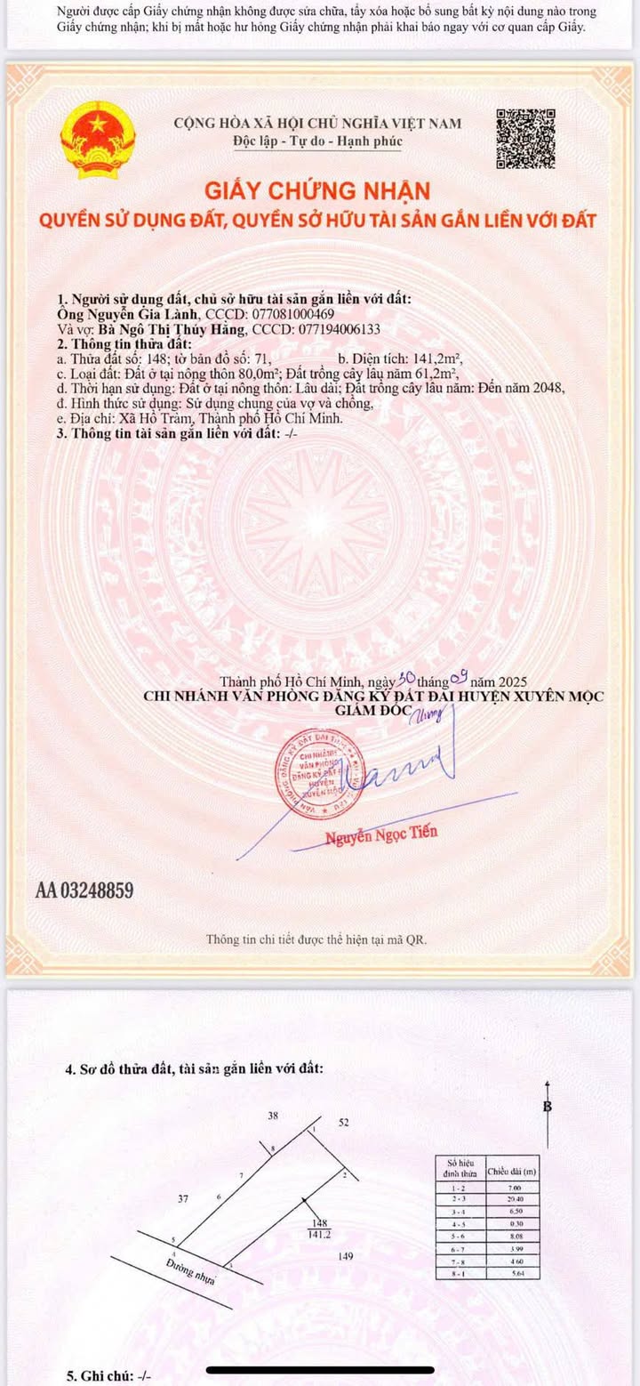 Đất nền chính chủ Phước Bửu, 70m² giá chỉ 1.45 tỷ - Cơ hội đầu tư tuyệt vời!