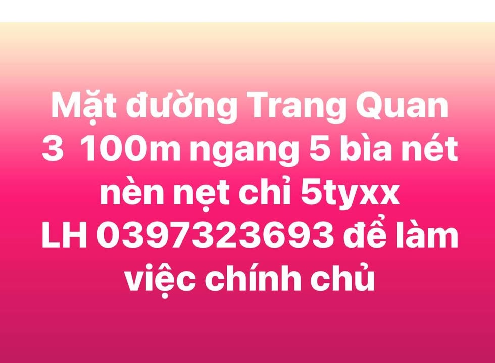 Đất nền đường Trang Quan, An Dương 500m² giá 5 tỷ - Cơ hội đầu tư hấp dẫn!