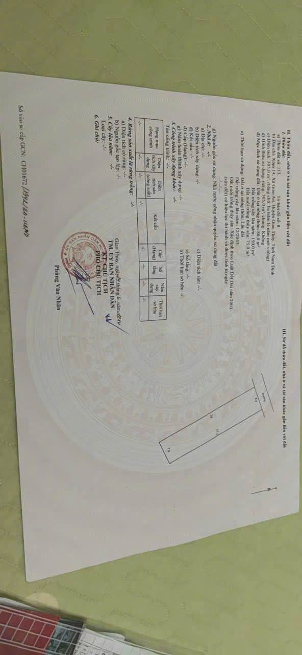 Đất mặt tiền đường Giao An, xã Giao An, huyện Giao Thủy - Diện tích 8m², chính chủ bán gấp!