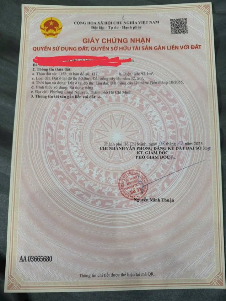 Đất thổ cư An Điền, Bến Cát 96m² giá 920 triệu - Sổ đỏ chính chủ!