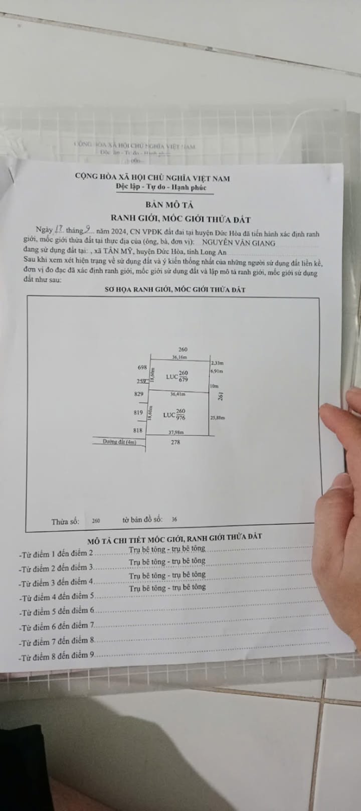 Đất nền Tân Mỹ, Đức Hòa, Long An 1655m² giá 2 tỷ - Cơ hội đầu tư hấp dẫn!