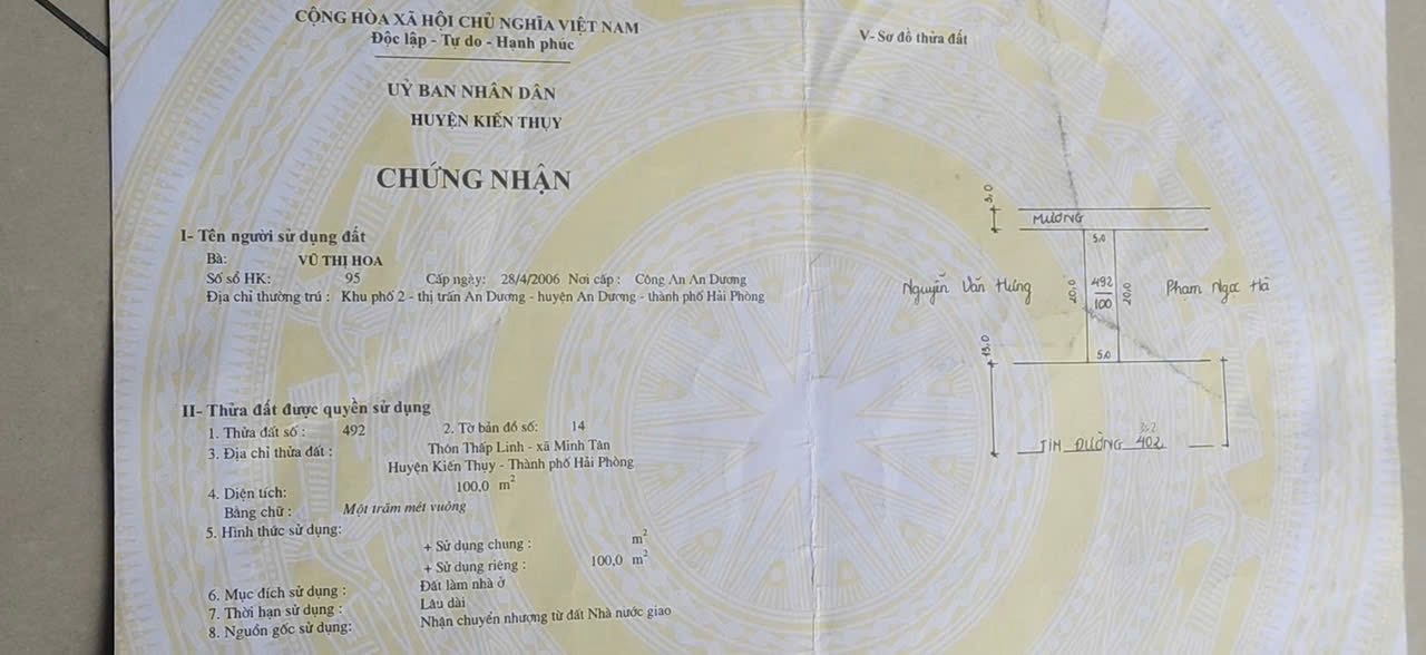 Đất nền mặt đường 362, xã Minh Tân, 100m² giá 3 tỷ - Cơ hội đầu tư hiếm có!