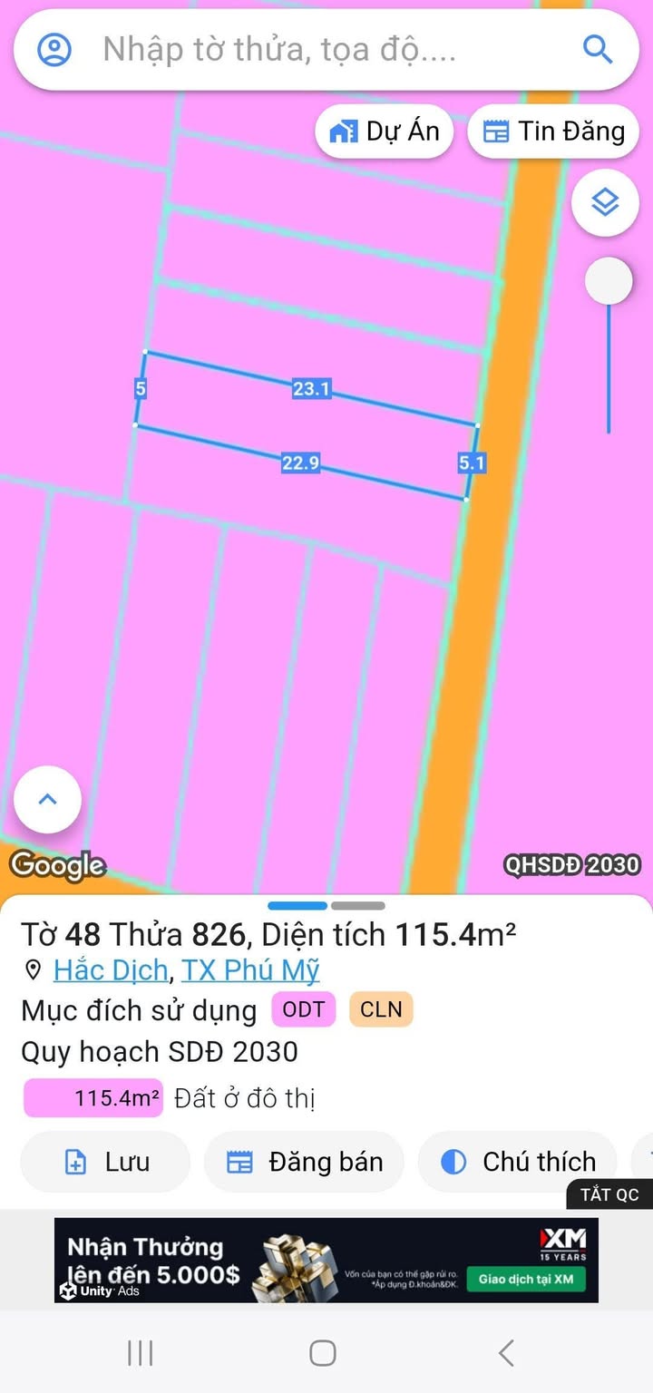 Đất thổ cư Hắc Dịch, Phú Mỹ 115m² giá 1.2 tỷ - Cơ hội đầu tư tuyệt vời!