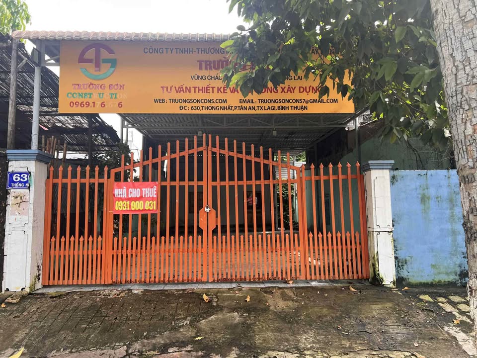 Nhà cho thuê mặt tiền đường Thống Nhất, Tân An, La Gi - Diện tích 262.5m², giá chỉ 5 triệu/tháng!
