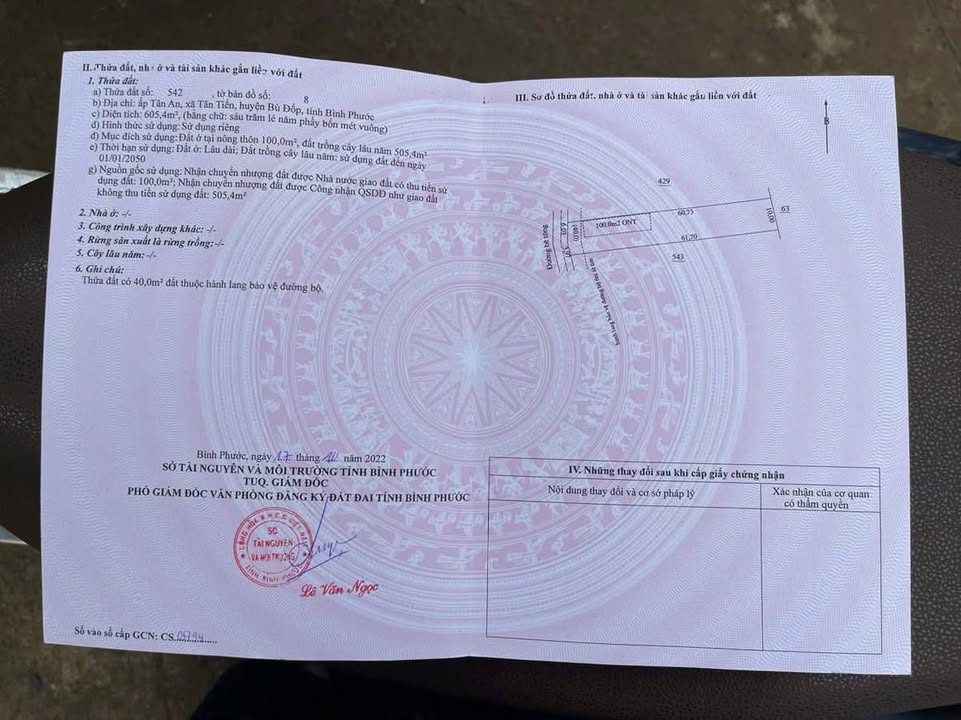 Đất thổ cư 600m² tại Tân Tiến, Bù Đốp - Giá chỉ 450 triệu, đầu tư sinh lời!