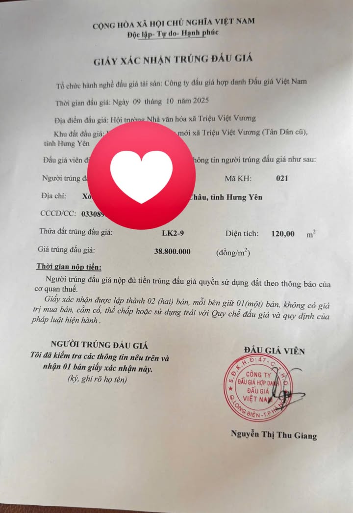 Đất nền Tân Dân, Khoái Châu 120m² giá 3.88 tỷ - Cơ hội đầu tư tuyệt vời!