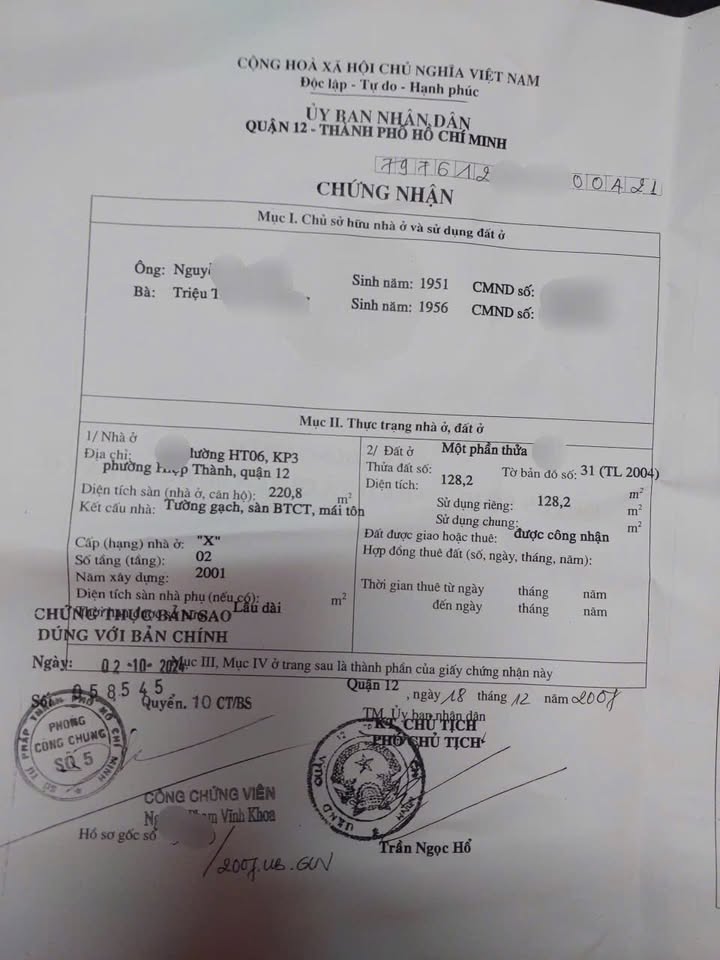 Bán nhà mặt tiền Hiệp Thành 06, Quận 12, 128m² giá 7.8 tỷ - Cơ hội đầu tư hấp dẫn!