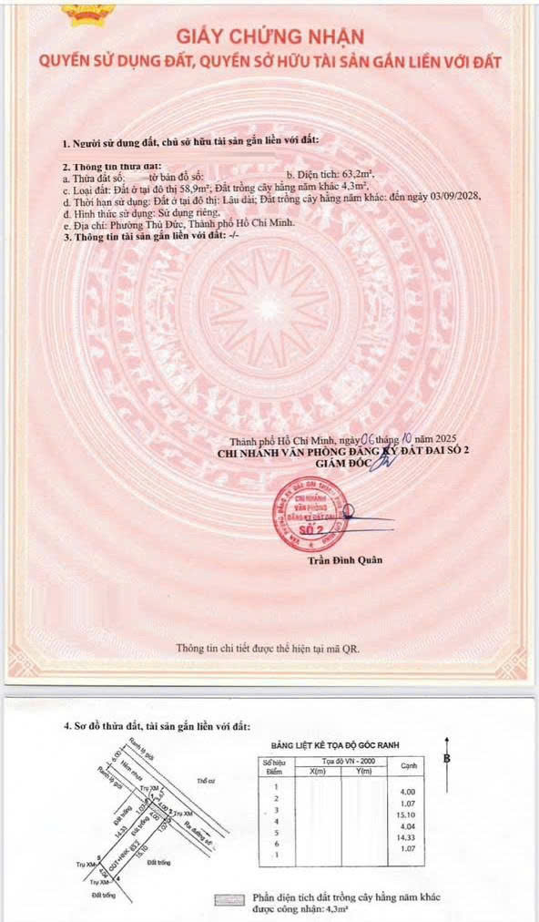 Đất đường số 11, Trường Thọ, Thủ Đức 63.2m² giá 5.7 tỷ - Hẻm xe hơi thoáng đãng!