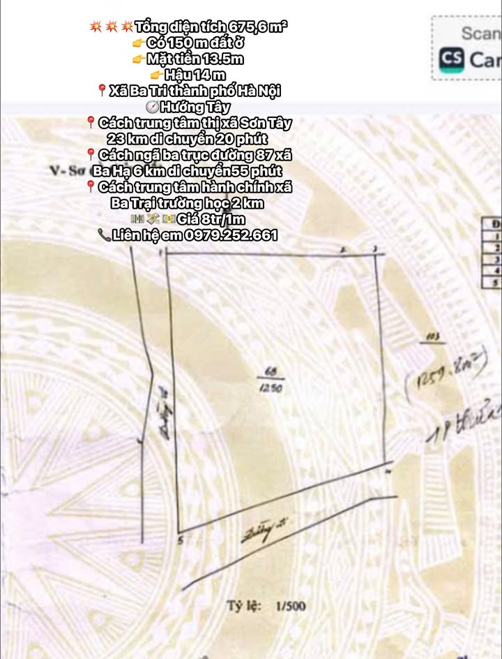 Đất nền lô góc Xuân Khanh, Sơn Tây 1250m² giá 10 tỷ - Cơ hội đầu tư tuyệt vời!