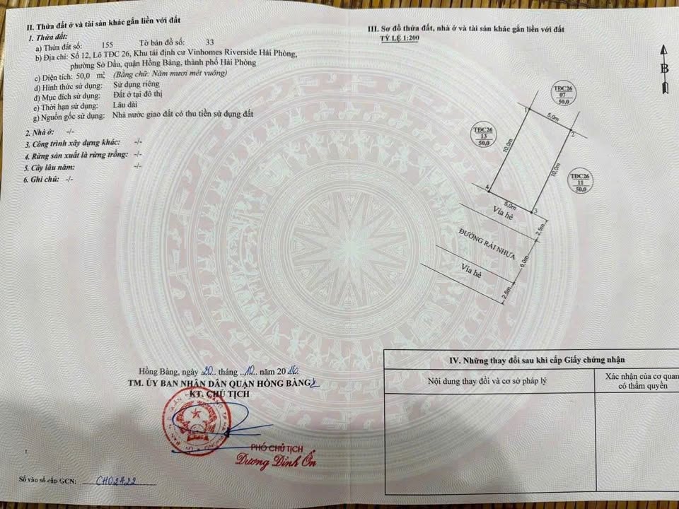 Lô đất TĐC Xi Măng Sở Dầu 50m² giá 3.8 tỷ - Đầu tư sinh lời ngay!