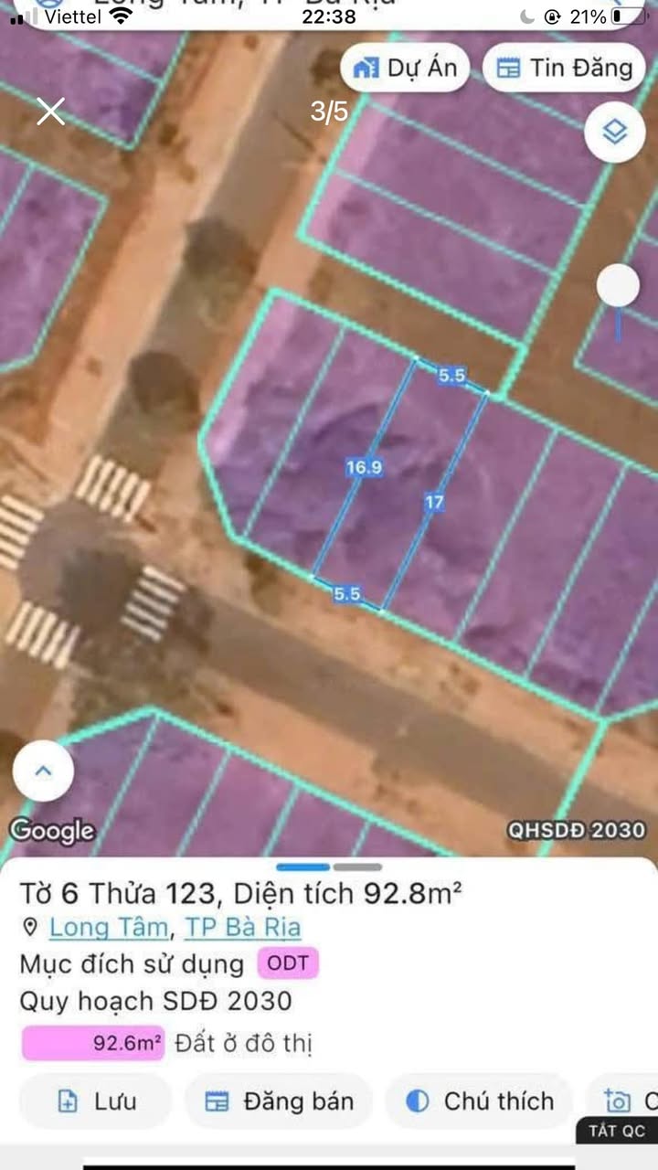 Đất nền Barimex Long Tâm - Bà Rịa, 92.9m², giá chỉ 2.35 tỷ - Cơ hội đầu tư hấp dẫn!