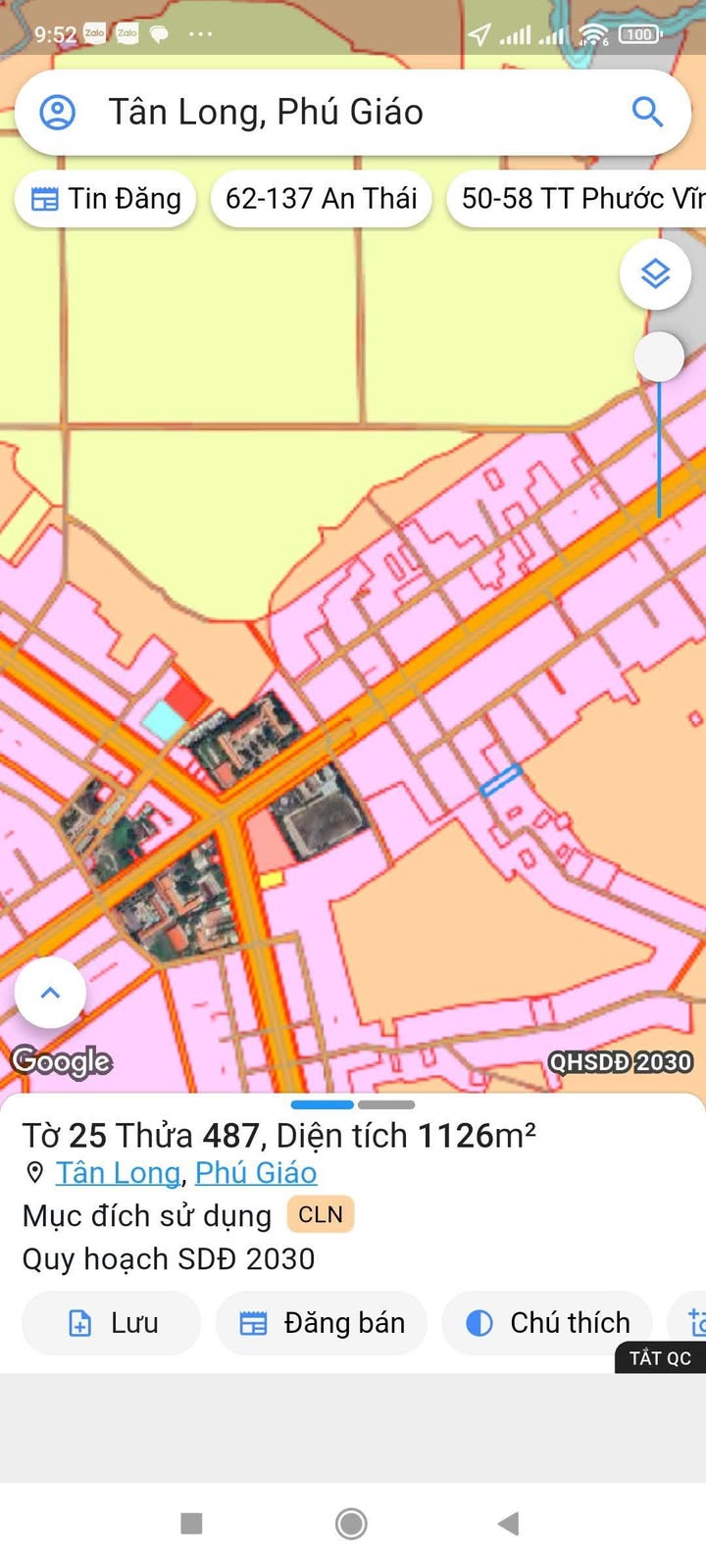 Đất nền xã An Long, huyện Phú Giáo, 540m² - Giá chỉ 2 tỷ!