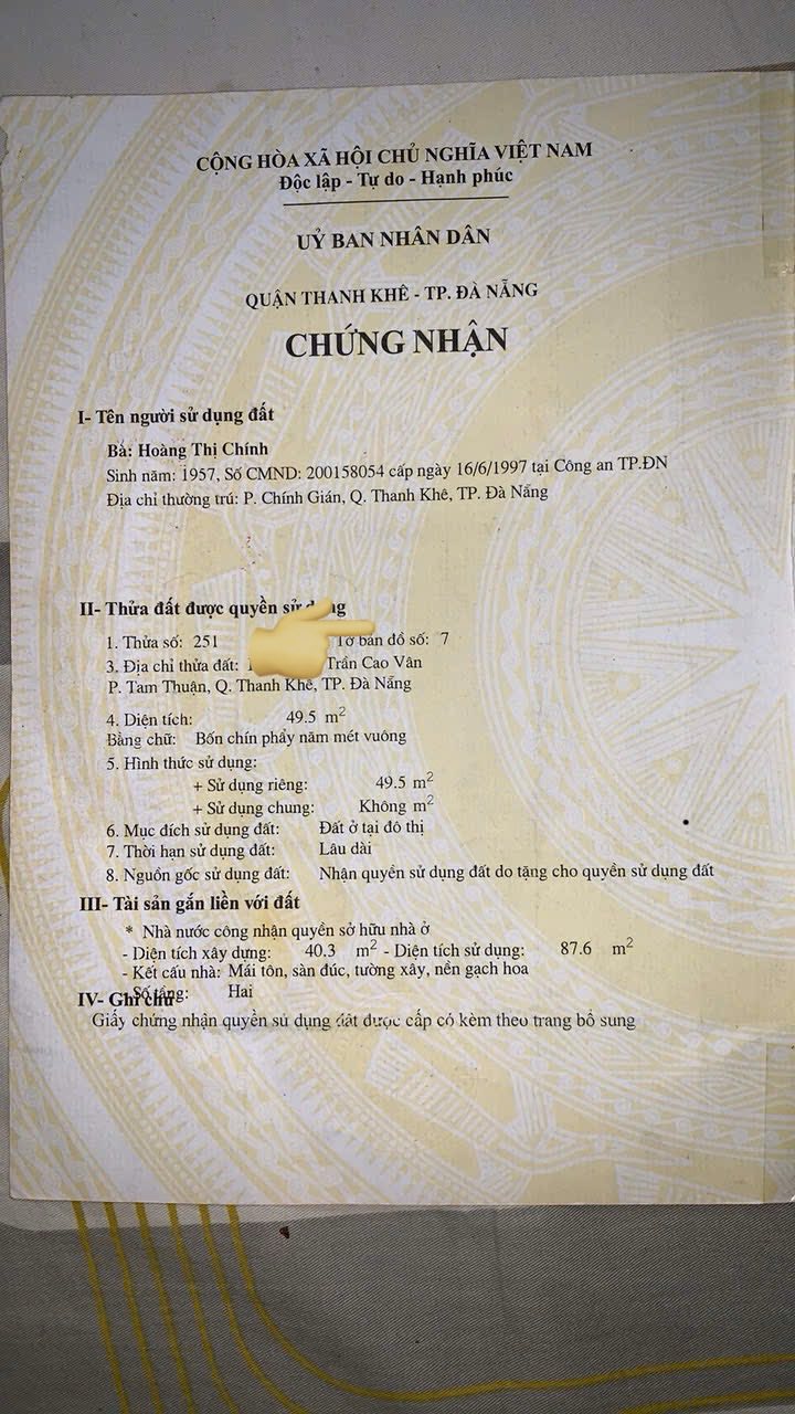 Nhà 2 tầng K136 Trần Cao Vân, Thanh Khê 49.5m² giá 2.6 tỷ - Chính chủ cần bán gấp!