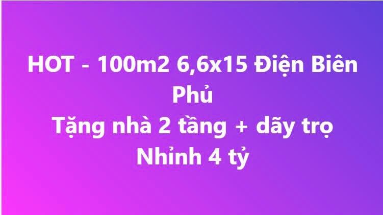 Nhà 2 tầng Điện Biên Phủ 100m² giá 4 tỷ - Full nội thất, dãy trọ 5 phòng!