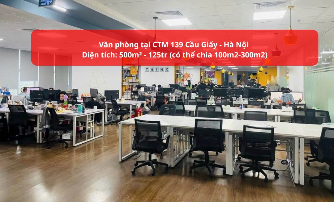 Văn phòng hạng B cho thuê tại CTM Complex, Cầu Giấy, 500m² chỉ 125 triệu/tháng - Vị trí thuận lợi cho doanh nghiệp!