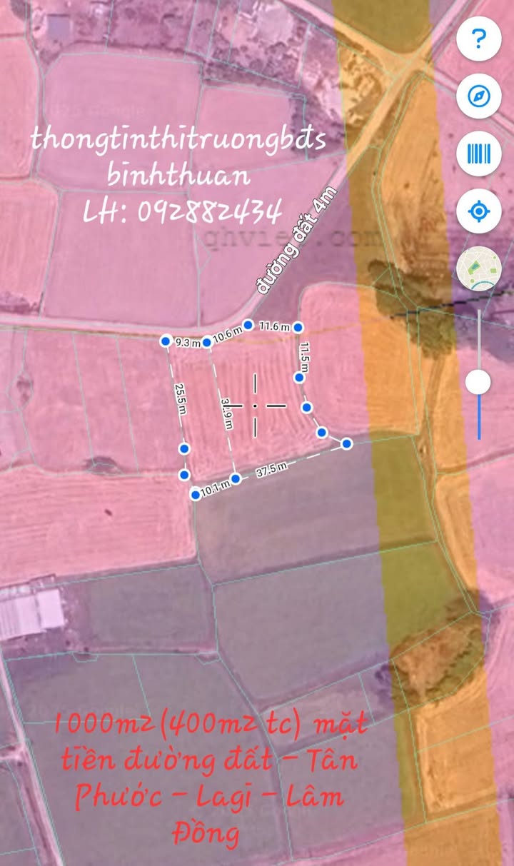 Đất nền mặt tiền đường Tân Phước, Lagi 1000m² giá 2.2 tỷ - Cơ hội đầu tư hấp dẫn!