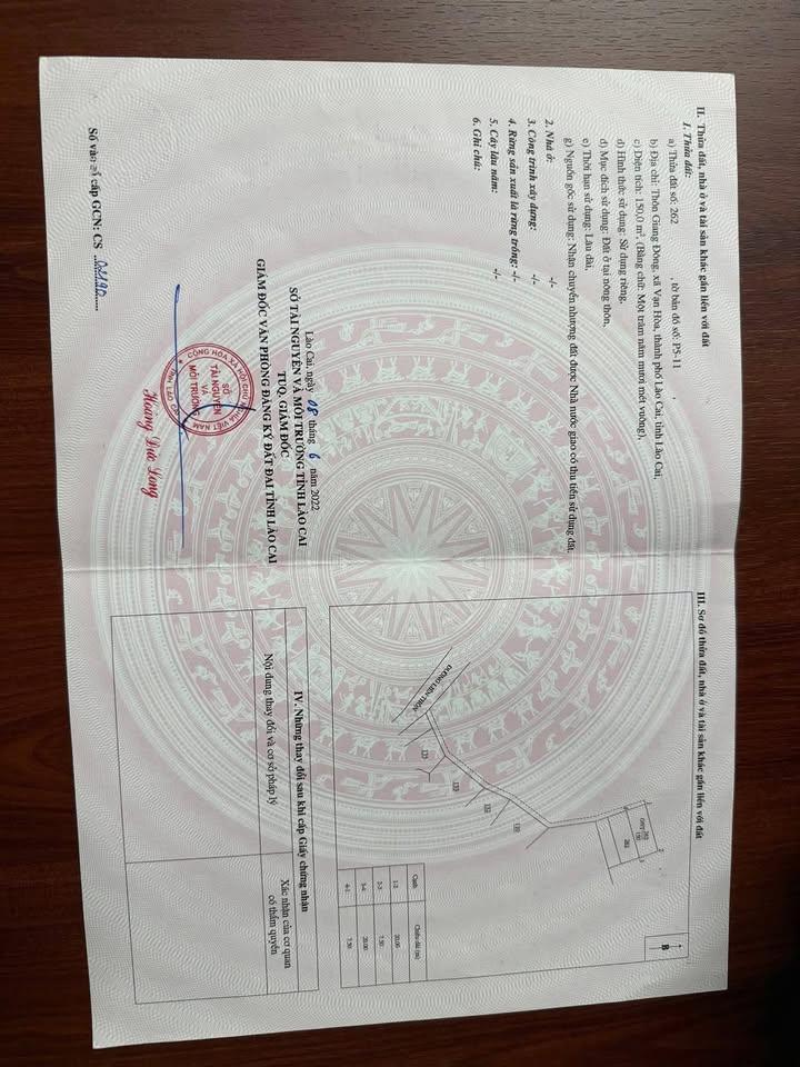 Đất thổ cư 150m² tại phường Lào Cai giá 1.2 tỷ - Đầu tư sinh lời tốt!