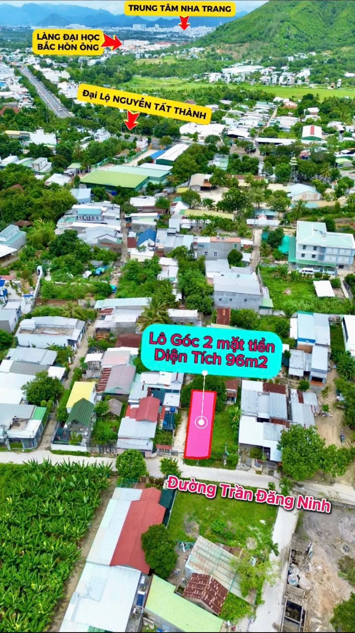 Đất nền lô góc 2 mặt tiền Trần Đăng Ninh Nha Trang 96m² giá 1.69 tỷ - Cơ hội đầu tư tuyệt vời!