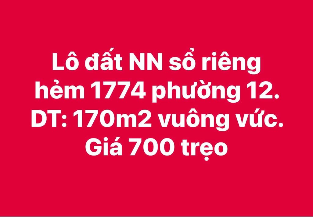 Đất nền Vũng Tàu 170m² giá 700 triệu - Sổ đỏ chính chủ