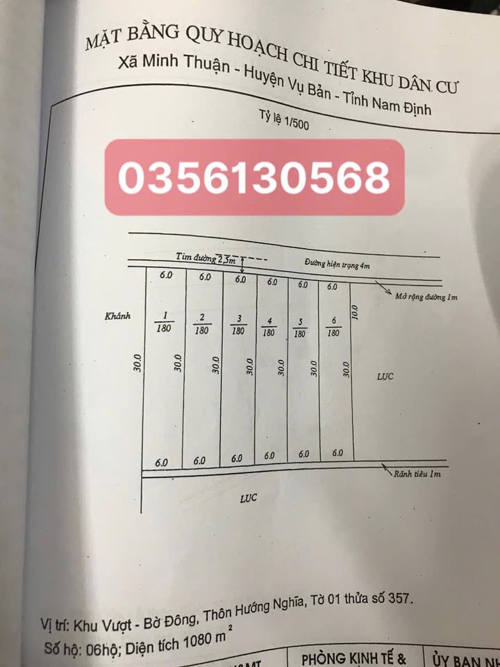 Đất nền xã Minh Thuận, Vụ Bản 180m² - Cơ hội đầu tư hấp dẫn!