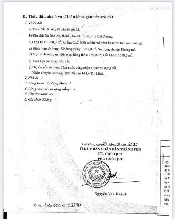 Đất nền tại Bắc An, Chí Linh, Hải Dương 1300m² giá 1.6 tỷ - Cơ hội đầu tư hấp dẫn!