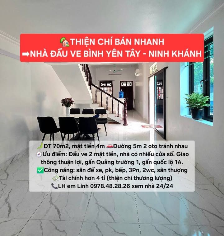 Nhà 2.5 tầng đường Bình Yên Tây, Ninh Khánh 70m² giá 4 tỷ - Không thể bỏ qua!