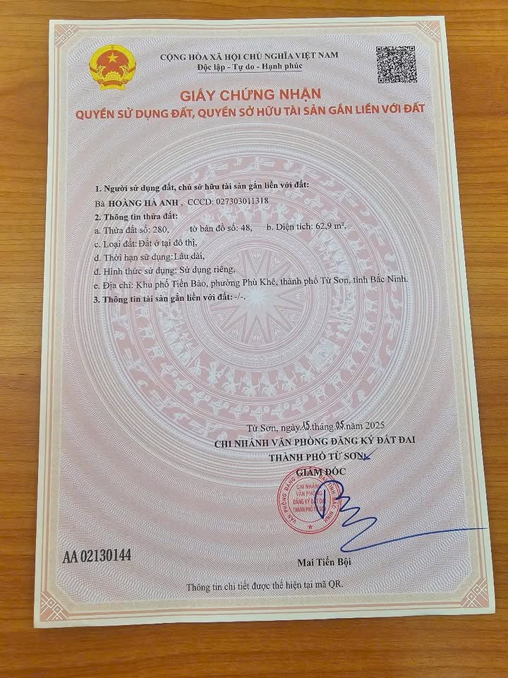 Đất nền Phù Khê, Từ Sơn 62m² giá 1.7 tỷ - Cơ hội đầu tư tuyệt vời!