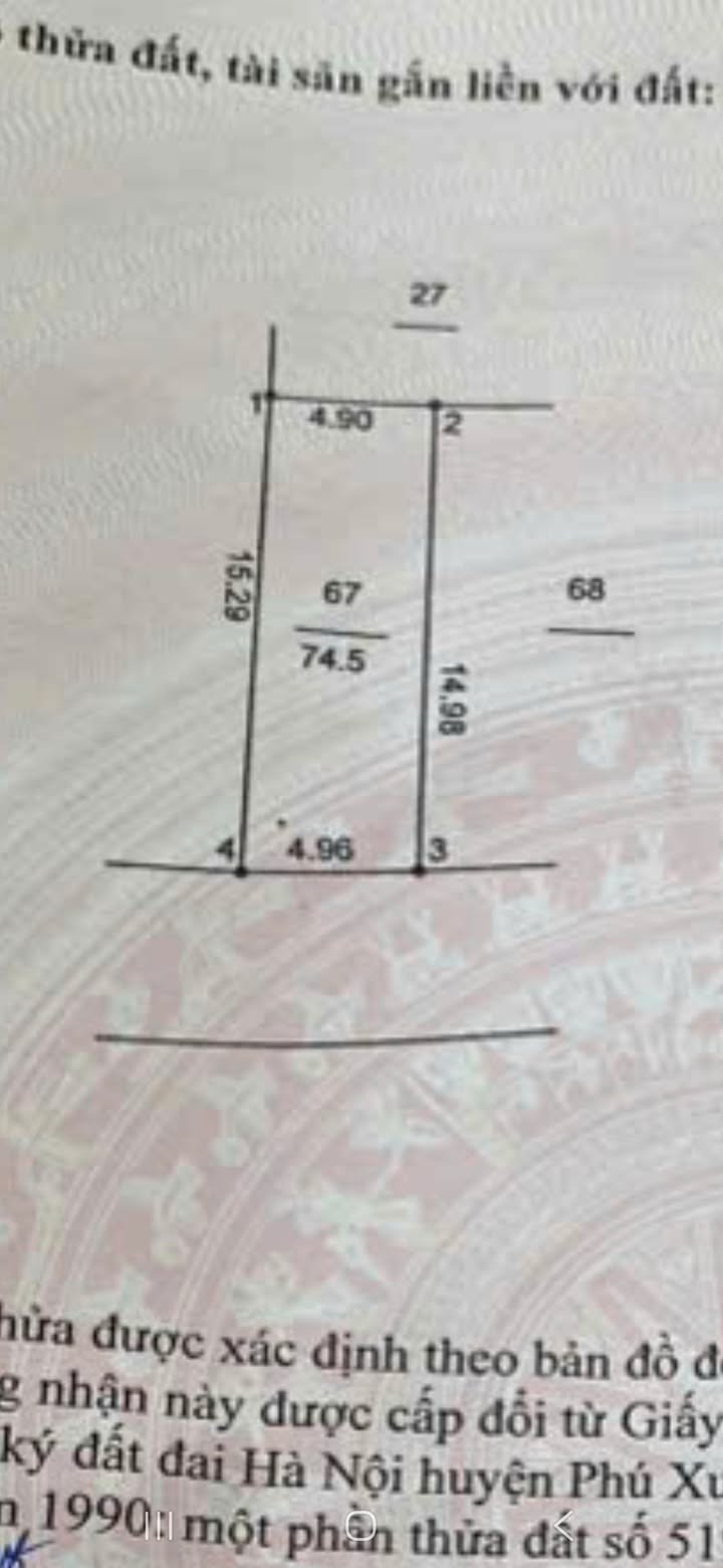 Đất nền Phú Xuyên 74m² giá 2.3 tỷ - Đường thông ra chợ, dân cư sầm uất!