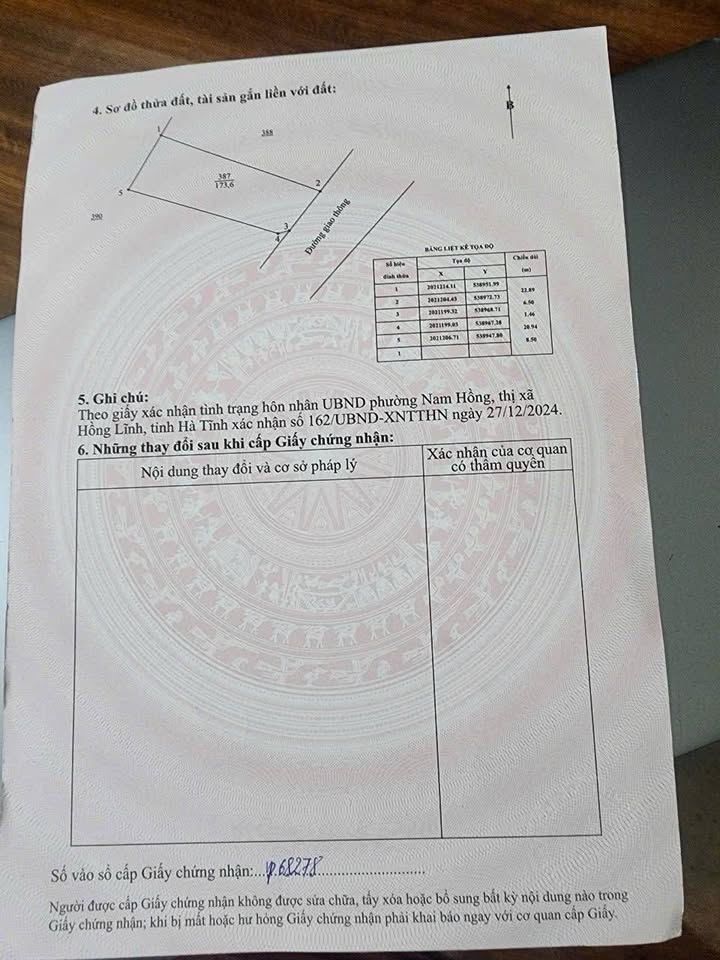 Đất ở Thạch Xuân, Thạch Hà 173,6m² - Vị trí đắc địa, pháp lý rõ ràng!