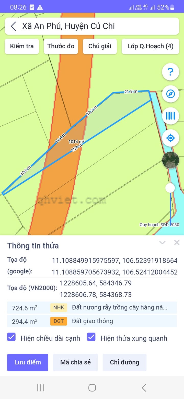 Đất nền An Phú Củ Chi 1014m² giá 850 triệu - Cơ hội đầu tư sinh lời!
