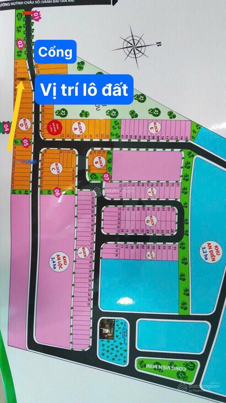 Bán đất nền dự án An Nhiên Garden, Tân An, Long An, 94,3m² giá 1,25 tỷ - Đầu tư sinh lời cao!