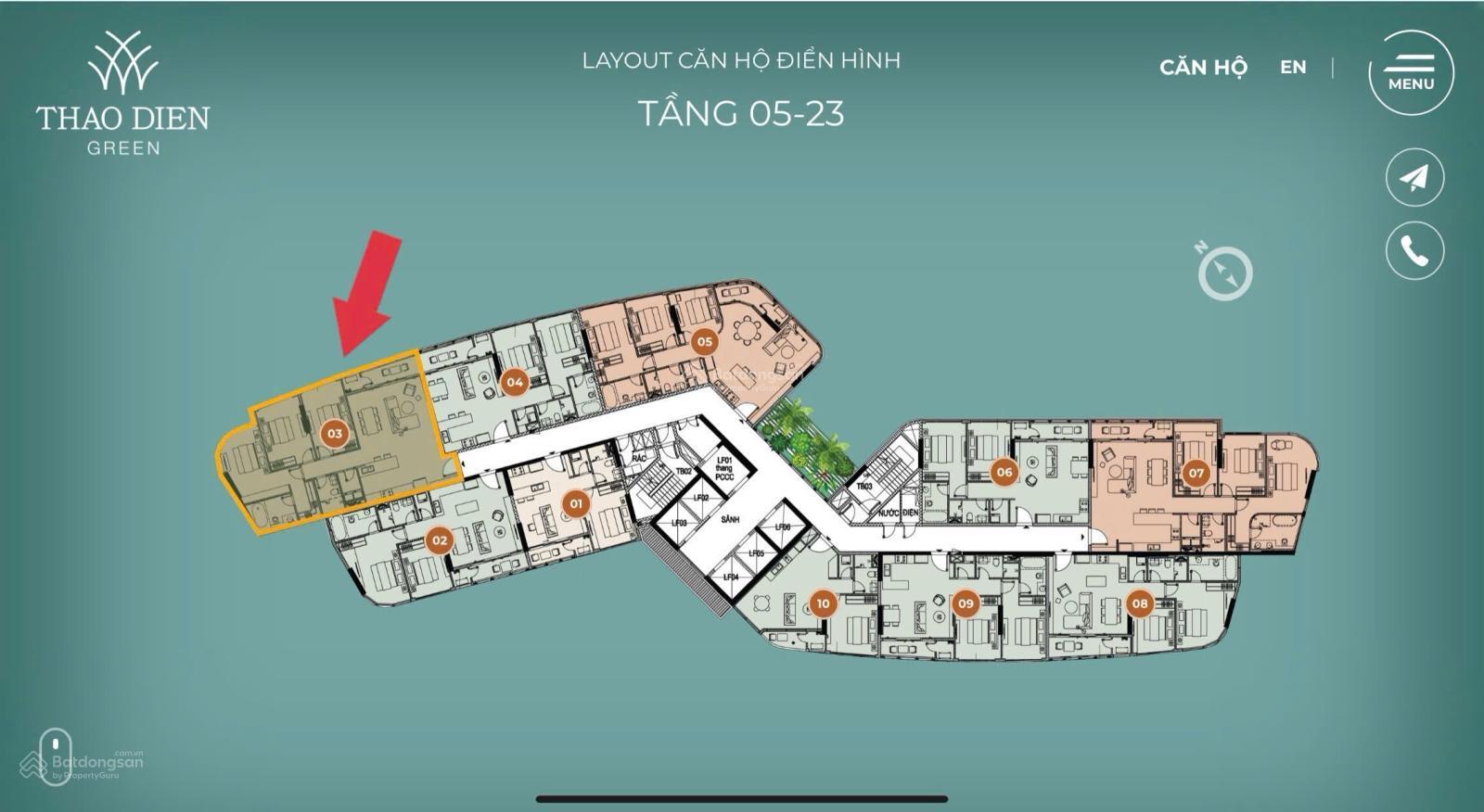 Căn hộ 3PN Thảo Điền 127m² giá 21 tỷ - Mã T03, view sông cực đẹp!