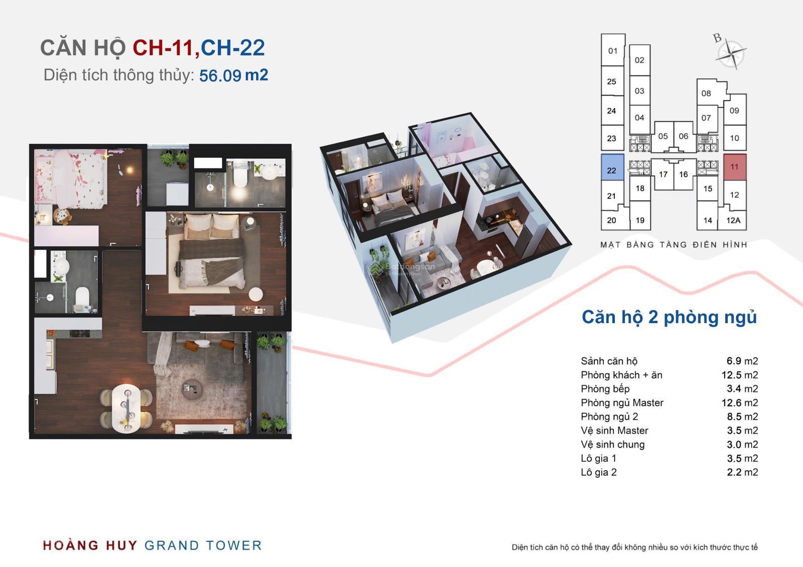 Căn hộ 2 phòng ngủ Hoàng Huy Grand Sở Dầu 68m² giá 2.5 tỷ - Sẵn sàng vào ở ngay!