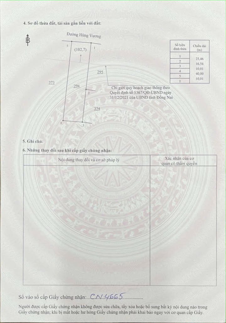 Đất mặt tiền đường Hùng Vương, Nhơn Trạch 400m² giá chỉ 2 tỷ - Cơ hội đầu tư lý tưởng!
