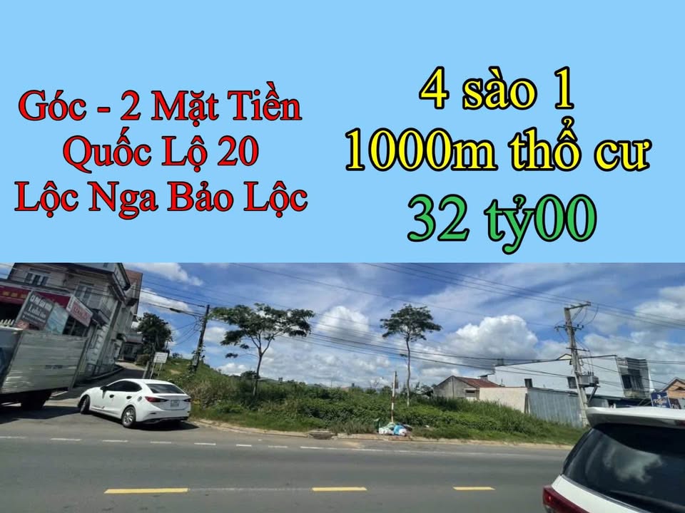 Đất nền Lộc Nga, Bảo Lộc 4100m² giá 32 tỷ - Góc 2 mặt tiền Quốc lộ 20