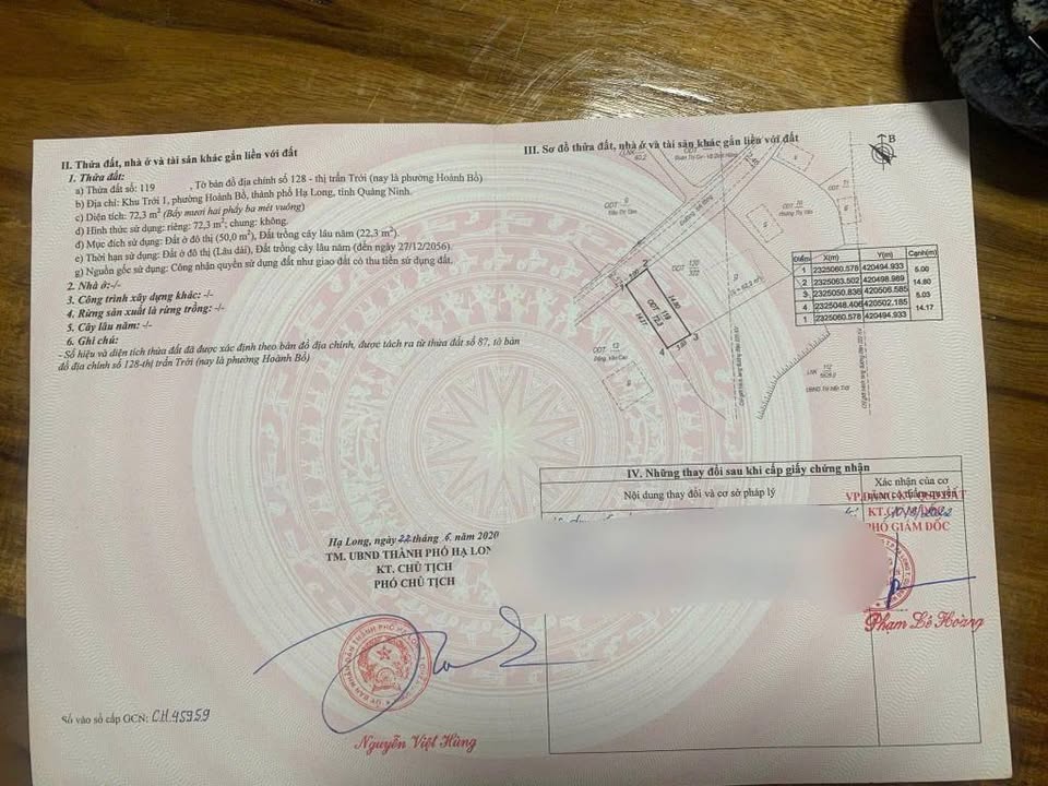 Đất nền khu phố Trới 1, phường Hoành Bồ 72m² giá 800 triệu - Đầu tư sinh lời hấp dẫn!