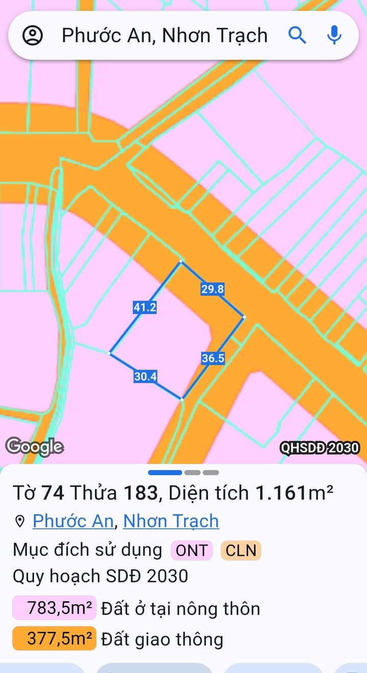 Đất nền mặt tiền đường Hùng Vương, xã Phước An, 1160m² giá 25 tỷ - Cơ hội đầu tư sinh lời!