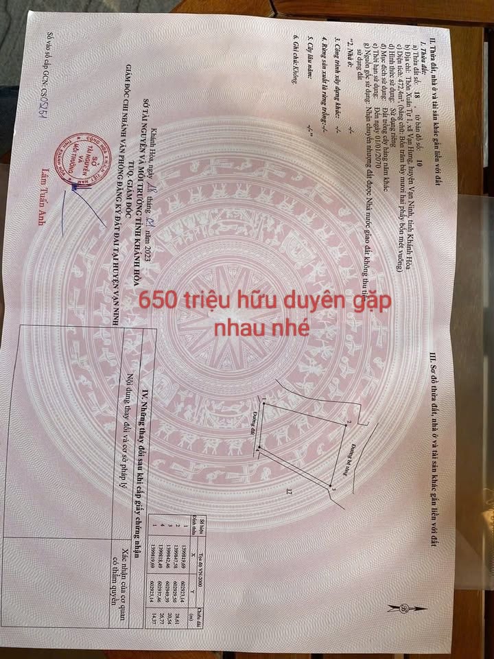 Đất nền 2 mặt tiền xã Vạn Hưng 472m² - Cơ hội đầu tư tuyệt vời!