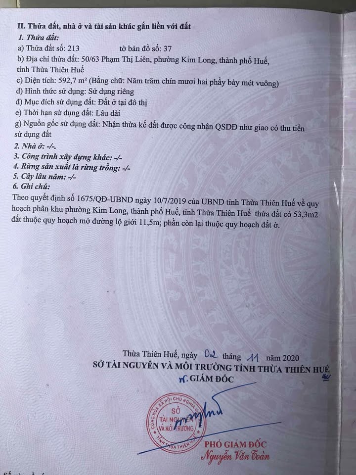 Đất kiệt 69 Phạm Thị Liên, Kim Long 592m² giá 11.84 tỷ - Đất ở 100%!