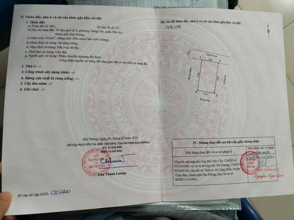 Đất nền Hải An 45m² giá 1.42 tỷ - Vị trí đẹp, sổ đỏ chính chủ!