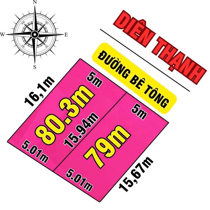 Đất nền Diên Thạnh, Diên Khánh 80m² giá 1.35 tỷ - Vị trí đắc địa gần trục đường chính!