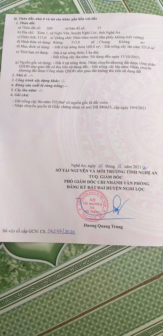 Đất nền Nghi Văn 515m² giá thỏa thuận - Mặt tiền 14m, 2 mặt tiền đẹp!