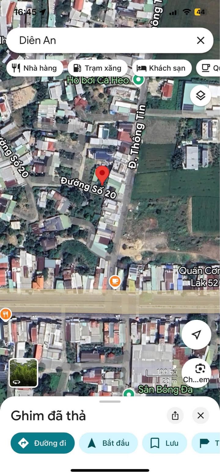 Đất thổ cư mặt tiền đường 20, xã Diên An, 147,8m² giá 2,15 tỷ - Cơ hội đầu tư hấp dẫn!