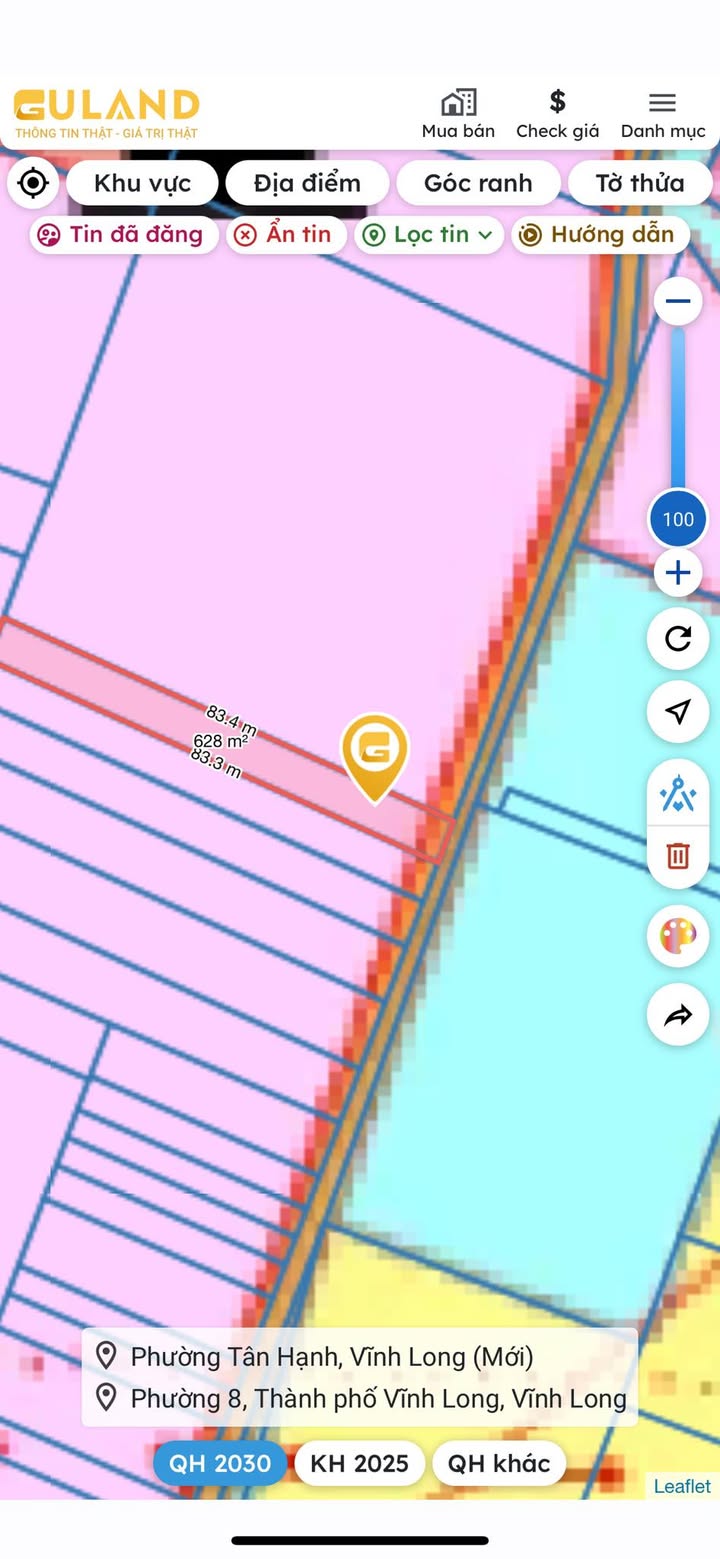 Đất nền 624m² tại Tân Hạnh - Vĩnh Long - Cơ hội đầu tư tuyệt vời!