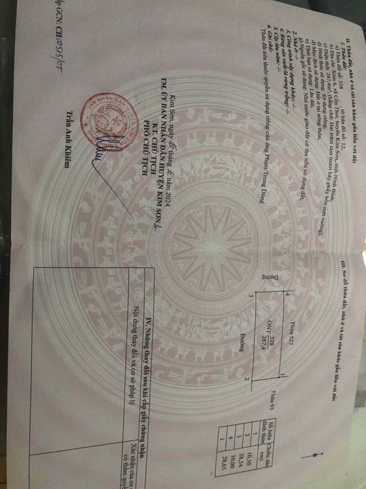 Đất thổ cư 287m² 2 mặt tiền tại Kim Sơn, Ninh Bình - Giá chỉ 2.15 tỷ!